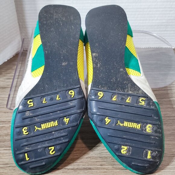 Puma Runner Suede & Mesh Sneakers men size 8.5 (EU41) green and yellow Brazil - Picture 9 of 11